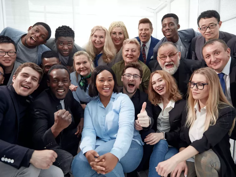 close up. portrait of a large group of diverse business people. concept of teamwork.