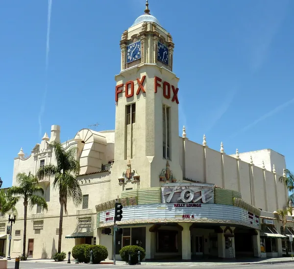 Aerial View of the Fresno, California Skyline at Dusk