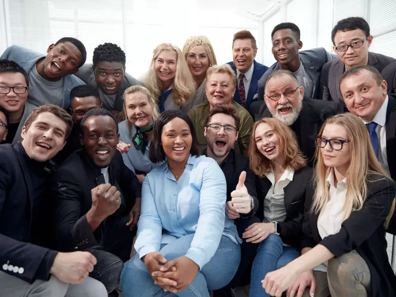 close up. portrait of a large group of diverse business people. concept of teamwork.